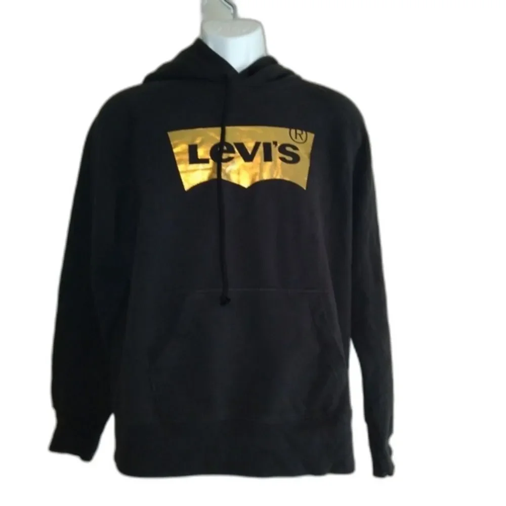 Levi's Medium Black Hooded Sweatshirt NWT